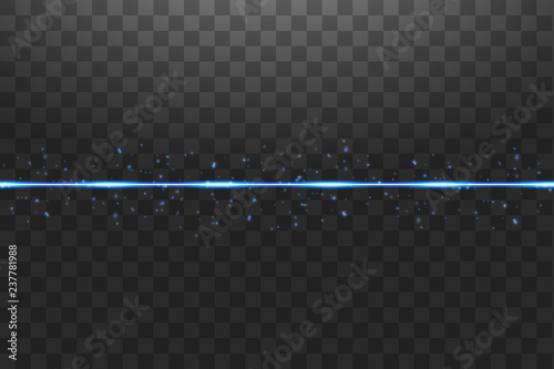 Wallpaper Mural Blue neon lines with light effects isolated on black transparent background. Vector illustration Torontodigital.ca