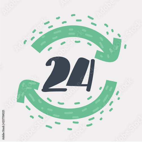 Twenty four hour icon on white background.