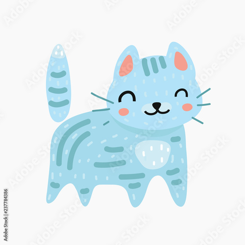 Cute cat, vector illustration photo