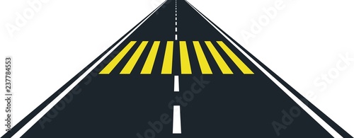 road and yellow zebra crossing