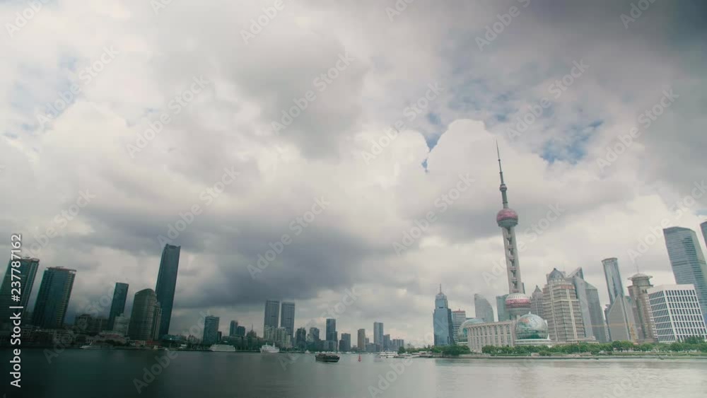 Panoramic view of Shanghai and skyscrapers by day Panoramic view of Shanghai and skyscrapers by day