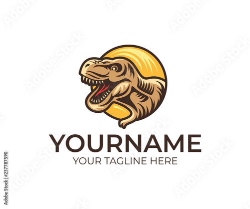 Tyrannosaurus Rex, logo design. Dinosaur, animals, wildlife and nature, vector design and illustration