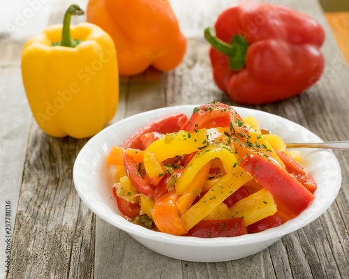 Red Orange and Yellow Bell Pepper Salad