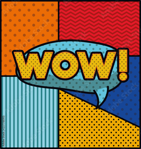 expression bubble with wow pop art style