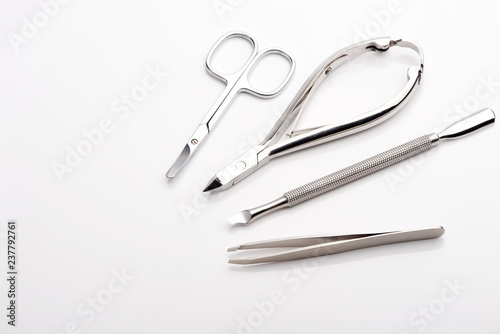 manicure tools  set on a white background