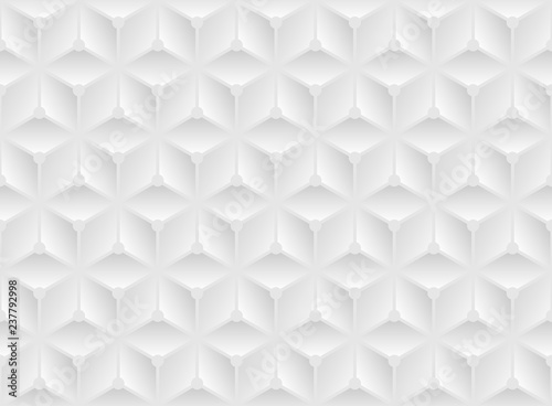 Vector white horizontal background. Seamless volumetric geometric pattern. Modern seamless pattern.