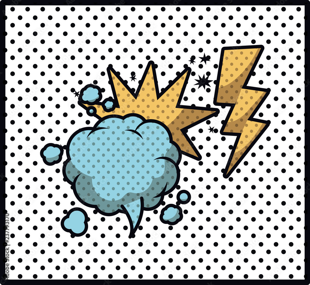 expression bubble with smoke pop art style expression bubble with smoke pop art style