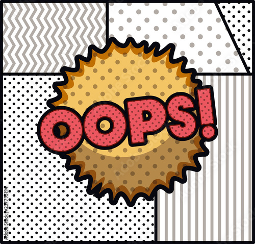 expression bubble with oops pop art style