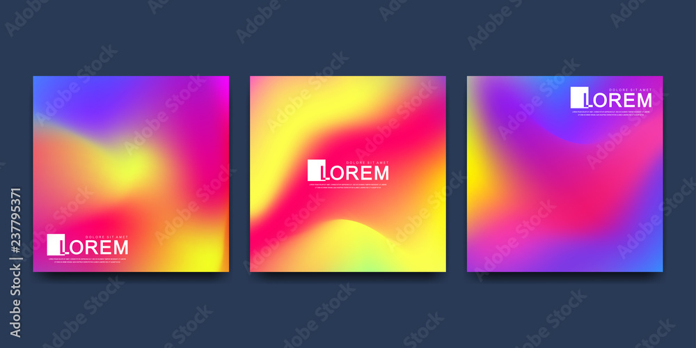 Modern vector template for brochure cover banner. Abstract fluid 3d shapes vector trendy liquid colors backgrounds set. Colored fluid graphic composition illustration Modern vector template for brochure cover banner. Abstract fluid 3d shapes vector trendy liquid colors backgrounds set. Colored fluid graphic composition illustration