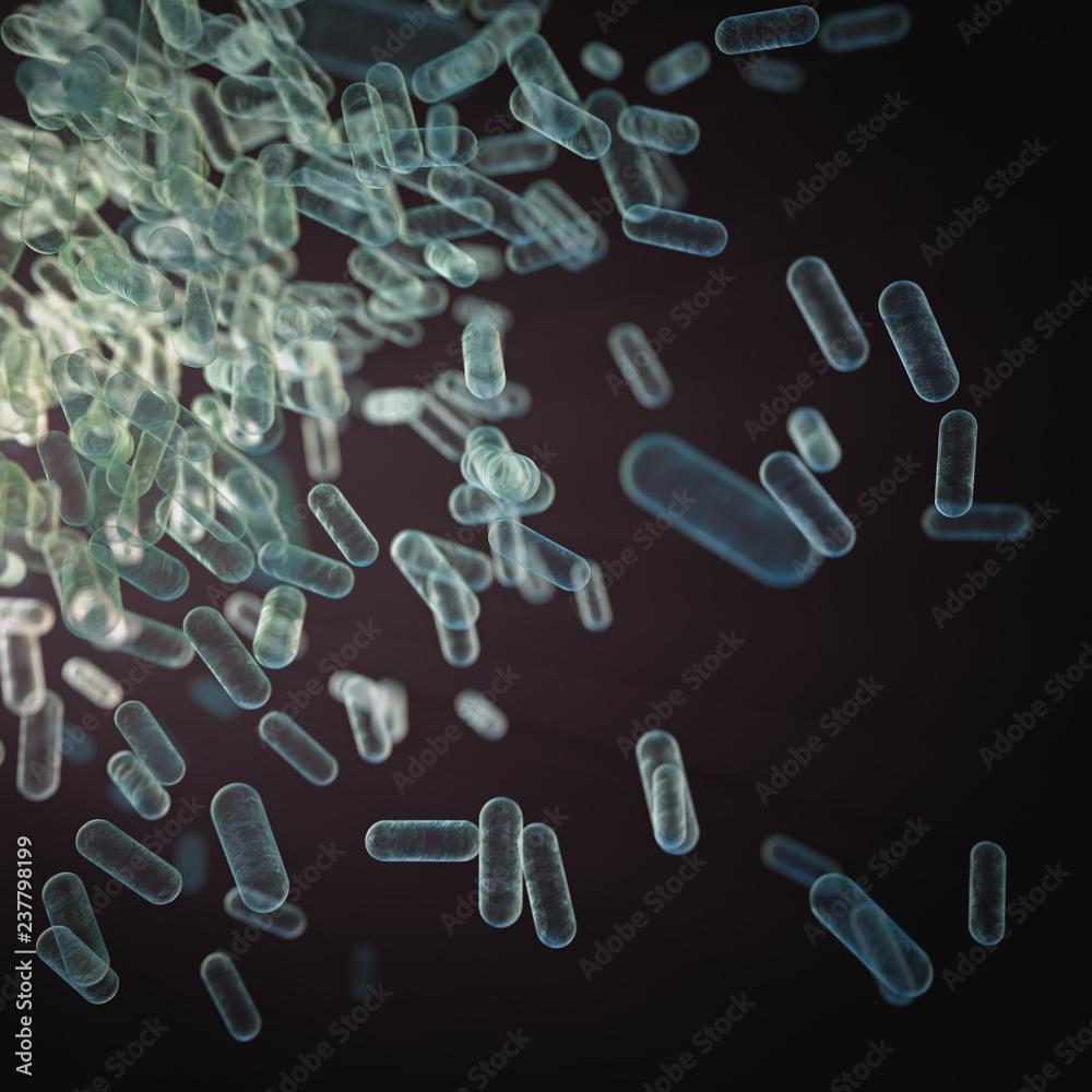 Naklejka premium Background image, abstract concept of microscopic life, virus and bacteria.