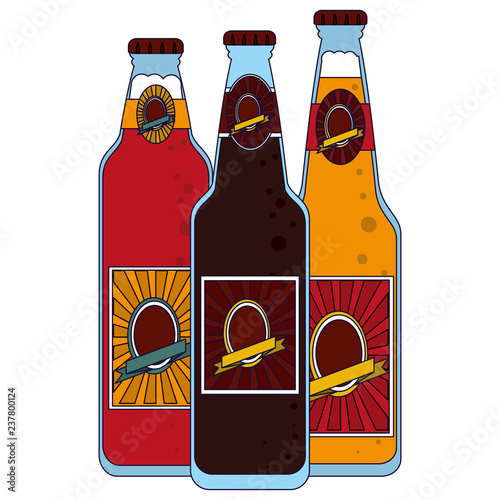 Set of beer bottles