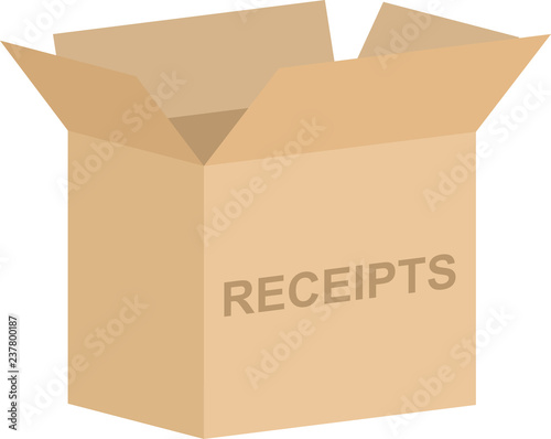 Open Tax Receipts Box Vector photo