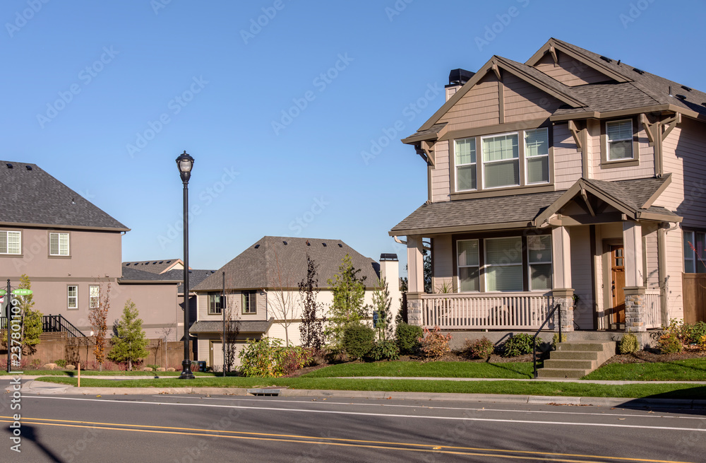 Row of houses in Wilsonville Oregon. Row of houses in Wilsonville Oregon.