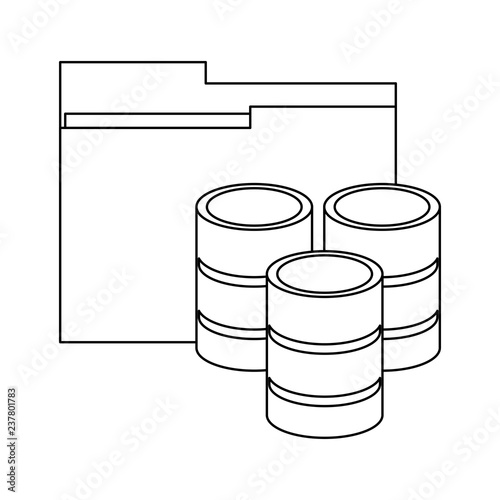 Folder with storage disks black and white
