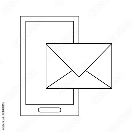 Smartphone email sending black and white