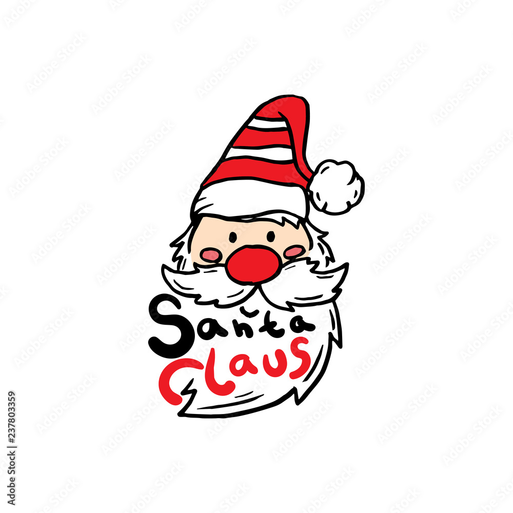 Funny  cartoon Santa Claus.Vector illustration