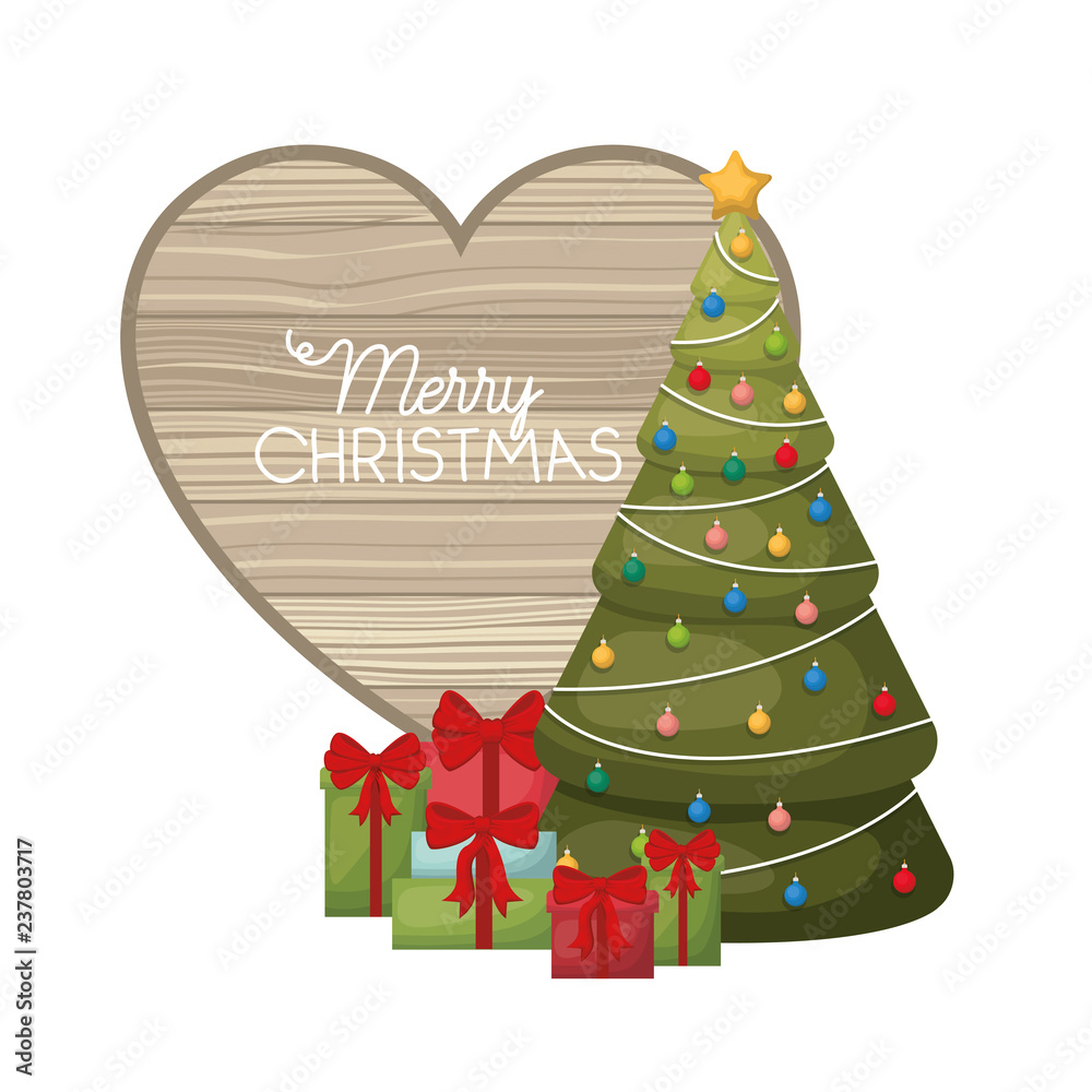 Naklejka premium christmas tree with gifts isolated icon