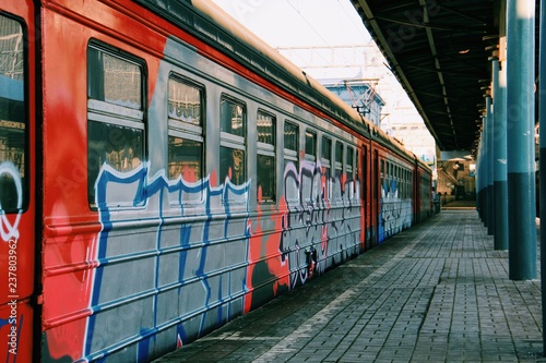 graffiti on the train vandalism street art