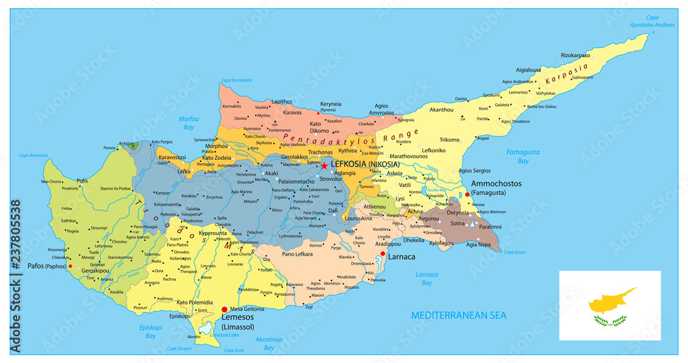 Cyprus Political Map