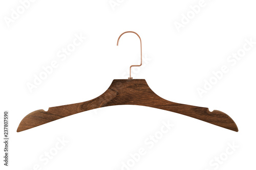 Color wooden hook for hanging clothes isoleted photo