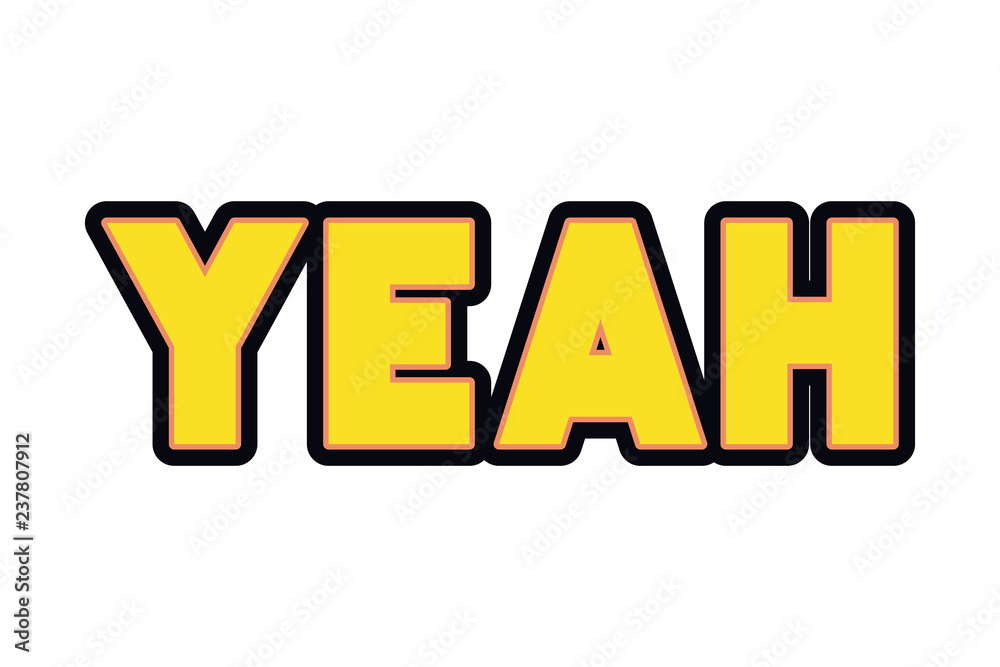 yeah comic words isolated icon yeah comic words isolated icon