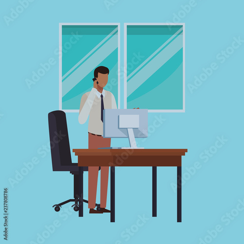 Business people and office elements