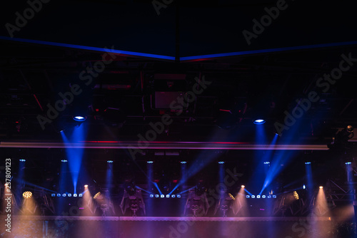 abstract background of light and smoke performance on stage