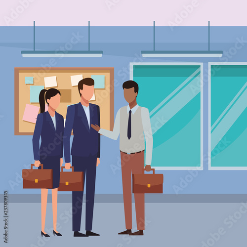 Business people and office elements