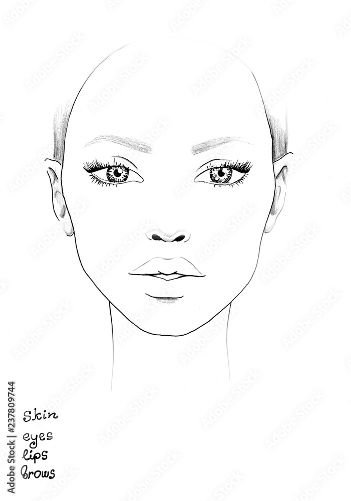 Face chart Makeup Artist Blank. Beautiful woman portrait. Face chart. Makeup Artist Blank. Template. Face chart Makeup Artist Blank. Beautiful woman portrait. Face chart. Makeup Artist Blank. Template.