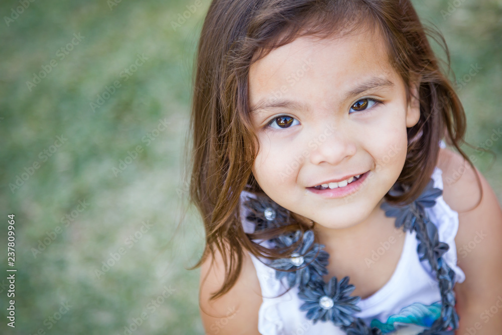 Cute Young Mixed Race Baby Girl Portrait Outdoors Cute Young Mixed Race Baby Girl Portrait Outdoors