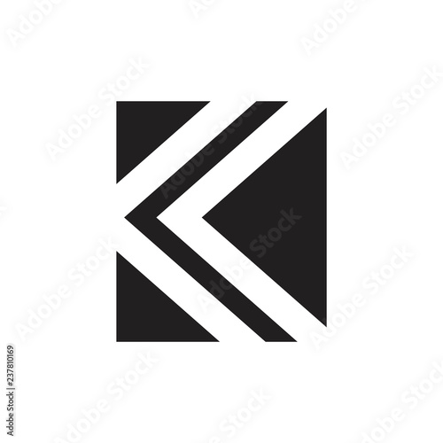 letter k simple square geometric logo
