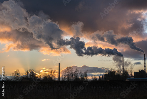 Industrial zone on winter