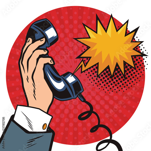 pop art businessman cartoon with speech bubble