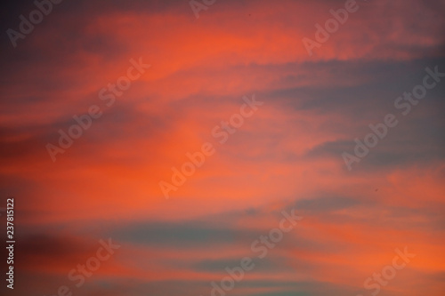 Beautiful sunset sky. Sky Background. © jukree