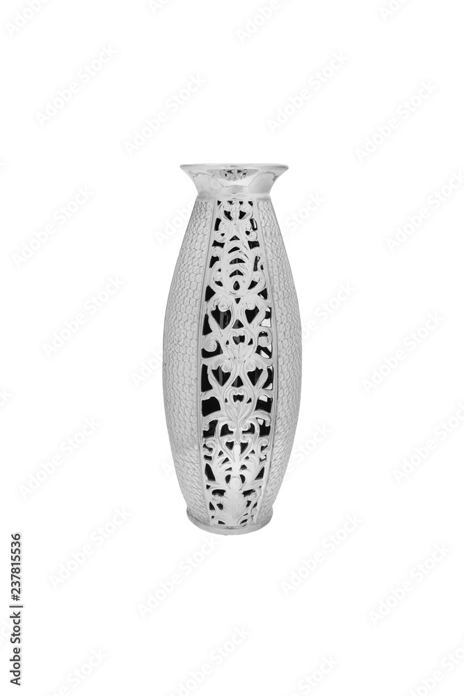 Metal and vase isolated on white Metal and vase isolated on white