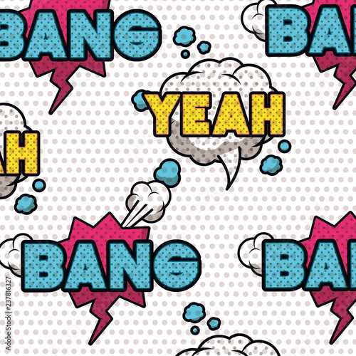 speech bubble with words comic pattern