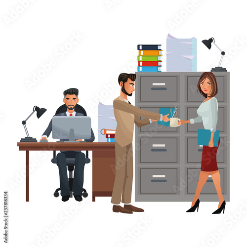 business coworkers executives cartoon