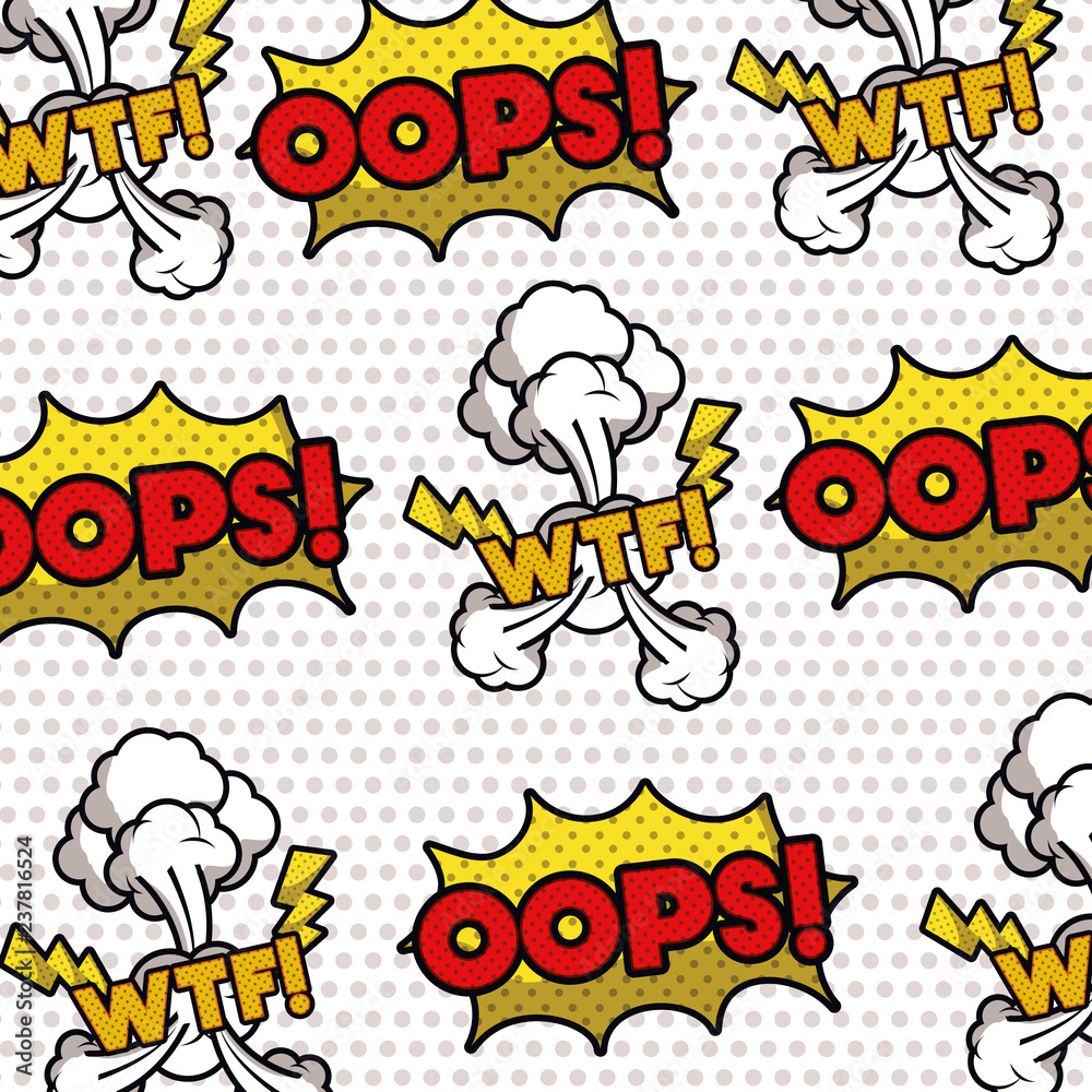 Fototapeta premium speech bubble with words comic pattern