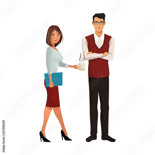 business coworkers executives cartoon