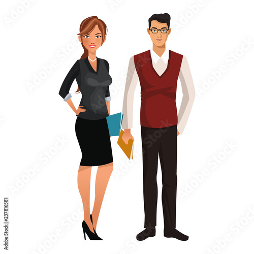 business coworkers executives cartoon