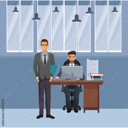 business coworkers executives cartoon