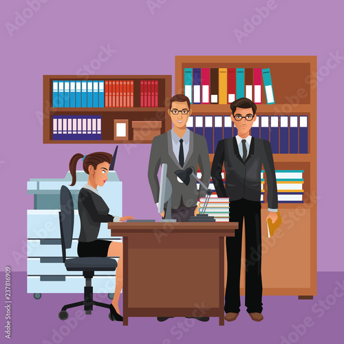 business coworkers executives cartoon