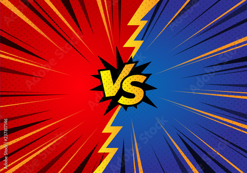versus background template with retro style and fast halftone comic effect design vector eps.10