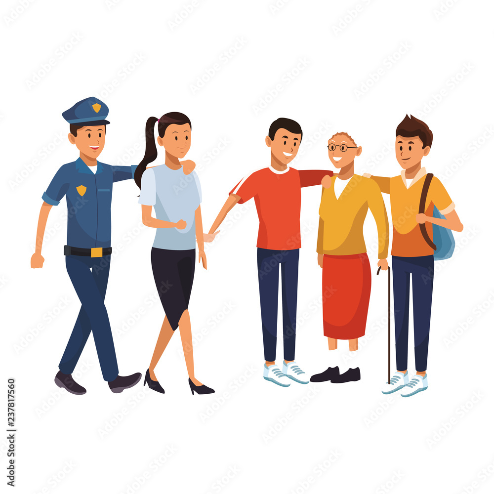 Fototapeta premium young men cartoon