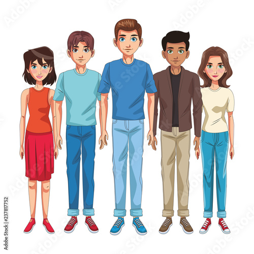friends young people cartoon