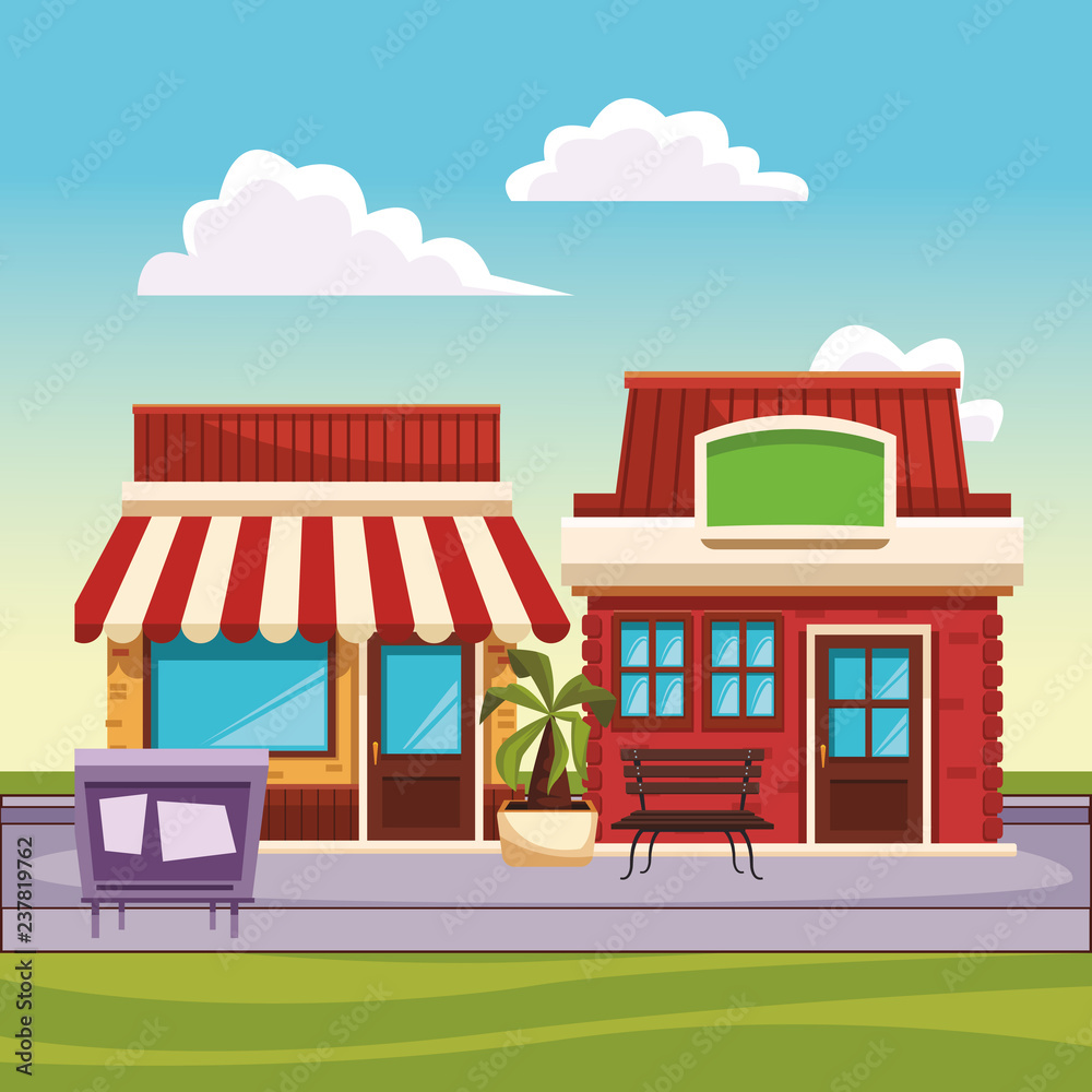 restaurant street landscape restaurant street landscape