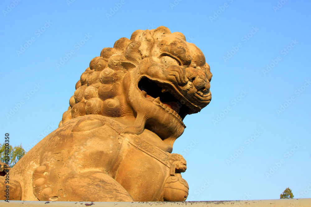 Carved stone lions in chengde mountain resort, China