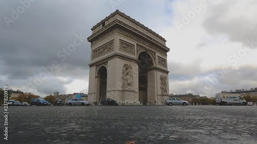 Time-lapse of the Arc the Tromphe in Paris. photo