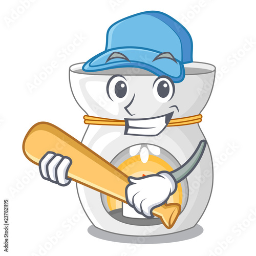 Playing baseball aroma lamp in a cartoon versions