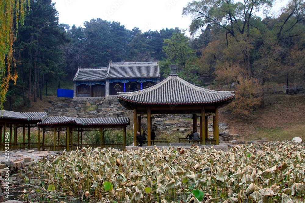 Chinese traditional style landscape architecture in chengde mountain resort, China